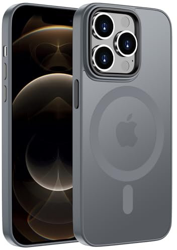 KPPIT Magnetic Case for iPhone 12 Pro Max 6.7-Inch,Compatible with MagSafe, Translucent Matte Back Slim Shockproof Phone Cover (Grey)