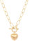 KOOUNUATA 18K Gold Love Heart Pendant Necklace for Women Dainty Oval Link Chain Layered Long Necklaces Toggle Lock Handmade Statement Jewelry 20”