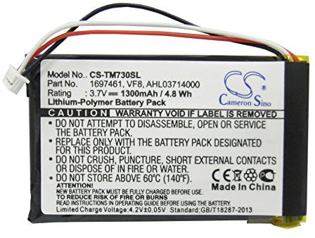 1300mAh 4.81Wh Replacement Battery for Tom-Tom Go 530 Live, Go 630, Go 630T, Go 720, GO 730, GO 730T, GO 930, Go 930T, GO530(4CH5.000.00), SatNav fit Part No. 1697461, AHL03714000, VF8