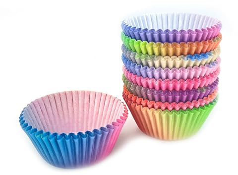 Hitopin 600 Piezas Papel para Cupcakes, Papel Molde Muffin Cases, Moldes Papel de Horneado para Magdalenas,Magdalenas Papel 6 Colores,para Hornear, Postres, Festas, Cumpleaños y Bodas