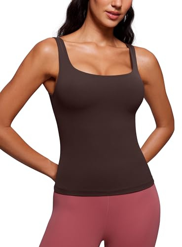 CRZ YOGA Butterluxe Rundhalsausschnitt Tank Tops Heißes Fudge-Brown 40