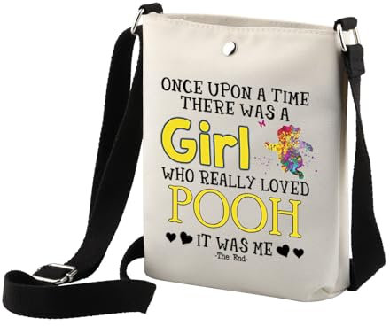 JTOUK Pooh Movie Inspired Pooh Bear Travel Bag Pooh Bear Accessories Pooh Crossbody Bag for Bear Lovers, Loved Pooh Cb EU, 6.5 Inches ×8.27 Inches