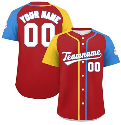 Personalisierte Baseball-Shirts, Individuelle Baseballtrikot Button-Down Sportuniform Benutzerdefinierte Baseball-Trikots Druck-Namennummern Baseball-Shirts Für Männer Frauen Jugendliche