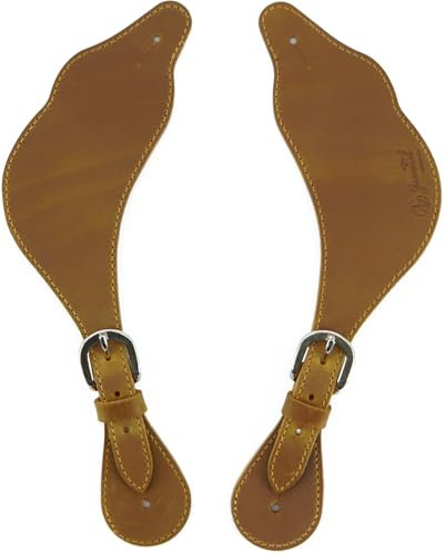 Jeereal Western-Sporenriemen aus Leder für Cowboys, doppellagig, verstärkte Nähte, Sporenriemen (Bourbonbraun)