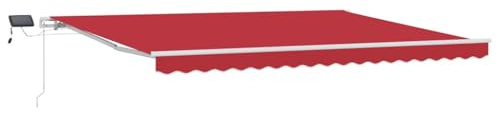 vidaXL Einziehbare Markise Rot 450 x 300 cm Stoff und Stahl, Garten und Terrasse, moderner Markisen, wetterfester Sonnenschutz, Flexibles Dach, perfekt für draußen