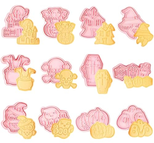 Set di 12 formine per biscotti 3D per Halloween, per biscotti fai da te