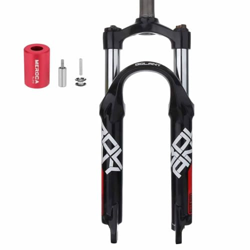 BSFHQS Fourche à Suspension de vélo 20 Débattement 100mm Fourche à Ressort pour VTT Frein à Disque Tube Droit 1-1/8 Fourche Avant mécanique QR 9x100mm Verrouillage Manuel