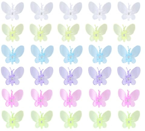 VILLCASE 30 Stück Gartenbefestigungsclips in Orchideenform aus Synthetischem Harz Blumenclips zur Befestigung von Pflanzenstielen und Ranken im Garten
