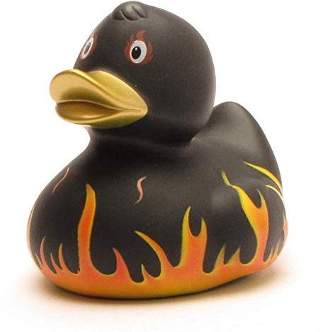 DUCKSHOP I Quietscheentchen Feuer I Badeente I L: 8,5 cm