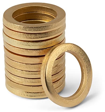 Bagues en Acier Laitonné pour Charnières de Porte │ 30 partes │ Ø 10/11/12 mm │ latón │ acero │ Arandelas │ Arandelas Laterales │ by FD-Workstuff