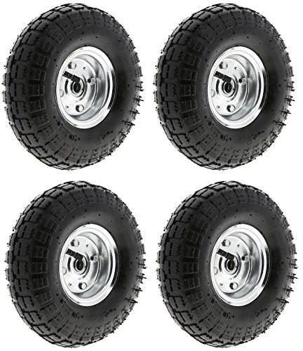 MasterPart Pneumatic 10 Sack Truck Wheelbarrow Tyres Trolley Wheel Cart Tyre Wheels - 4 Pack