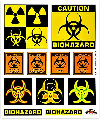 4R Quattroerre.it 9021 Sticker Aufkleber Biohazard Danger, 20 x 24 cm
