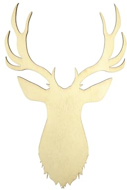 Megacrea DIY Hirschkopf aus Holz 12,2 X 19 cm