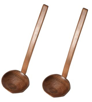 AKAMAS Japanese Long Handle Tortoise Shell Hot Pot Spoon - 2pcs