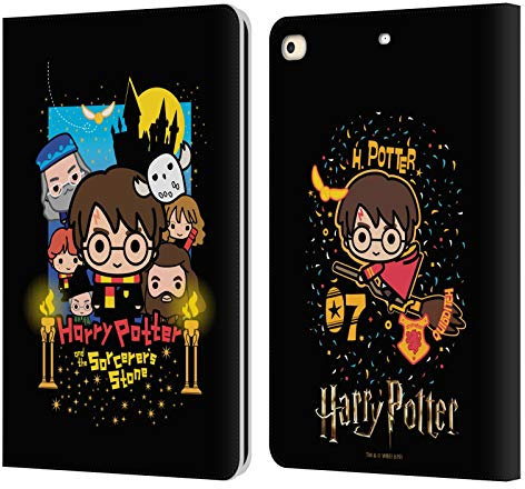 Head Case Designs Licenciado Oficialmente Harry Potter Piedra de hechicero Deathly Hallows I Carcasa de Cuero Tipo Libro Compatible con Apple iPad 9.7 2017 / iPad 9.7 2018