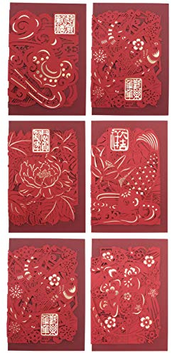 Amosfun 6Pcs 2021 Neujahrssegenkarten Frohes Neues Jahr Postkarten Chinesische Frühlingsfestgrußkarten (Gemischter Stil)