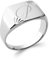 Tata Gisèle Bague Chevalière Mixte en Argent 925/000 Rhodié - Rectangle Strié - Gravure Incluse - Ecrin Offert (56)