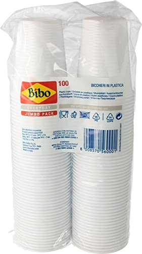 Laica Vasos de plástico blancos, 200 cc, 100 unidades