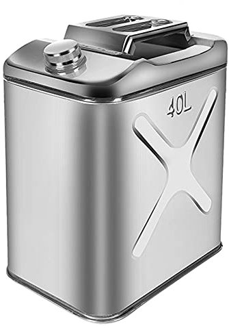 LOUFOU 原文 Dieselkanister Quadratischer 20L/25L/30L/40L Kraftstoffkanister Tragbarer Benzinkanister Kunststoffkanister aus Edelstahl 304 mit Entlüftung und flexiblem Auslauf-Kit