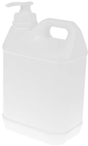 EXCEART 2.5L Refillable Pump Bottle for Liquid Soap Shampoo - Large White Plastic Container with Gasket for Easy Use