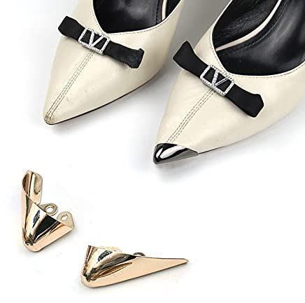 DIIDII Lot de 3 paires d'embouts en métal pour talons hauts, coque de protection, clip anti-coup de pied, accessoires de réparation pour talons hauts (couleur : doré)