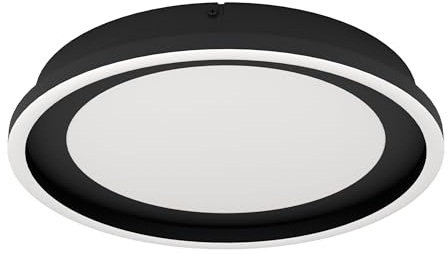 EGLO LED Deckenleuchte Calagrano, dimmbare Deckenlampe mit Fernbedienung | runde Deckenbeleuchtung aus Metall in Schwarz und Kunststoff in Weiß, warmweiß-kaltweiß