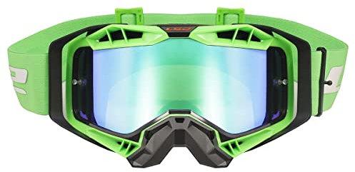 LS2 Occhiali da casco motocross con Pinlock. AURA PRO OCCHIALE NERO H-V VERDE CON VISIERA IRIDIUM