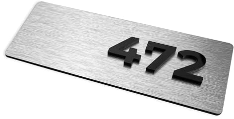 ALÚMADESIGNCO Wohnung Nummern Schilder - Zimmernummern Für Hotels - Türnummer Türschild - Hotel Zimmerschilder - Modern Hotelbeschilderung - Schild nummer, Selbstklebend Zimmerschild