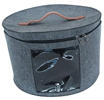 predolo Hutschachtel, Hutaufbewahrungsbox, faltbar, stapelbar, tragbar, für Damen und Herren, Reise-Hutschachteln, Reisekappenboxen für, Graues Mittel
