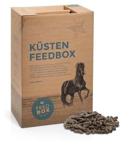 STRÖH Rübenschnitzelflocken für Pferde (30 kg Feedbox) • Rübenschnitzel Pellets Pferde aus Zuckerrüben • Hochverdauliche Rohfasern • Ideal für Gewichtszunahme • Rübenschnitzel Pferd