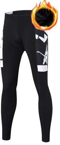 UGLY FROG Winter Thermo MTB Fahrradhose Lang Winddicht - Radhose Lang Pro - 20D Coolmax gepolstert - Atmungsaktiv - Wasserabweisend - Reflektoren XL für Außentemperatur 5-15°C