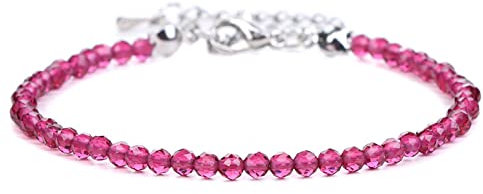 YONGHONGKEJI 3 Mm Natürliches Rubinstein Chakren Armband Für Frauen, Facettiertes Chakra Edelstein Armband, Verstellbar, Yoga Distanz Charm Schmuck Für Männer, Paar Schmuck, Christmasgeschenk