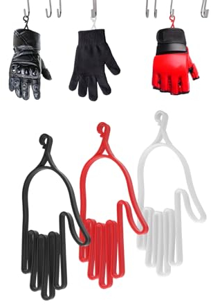 NestNiche 3-teiliger Golfhandschuh-Tragehalter, Schwarz/weiß/rotes Handschuh-Stützrahmen-Set, Golfhandschuh-Trockner-Formwerkzeug, Stretcher Kunststoff Sport Handschuhe Stützrahmen