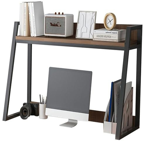 Trapezoidal Desktop Bookshelf - 2-Tier Desk Bookshelf Organizer Rack, Ladder Bookcase For Computer Desktop, Multi-Purpose Desk Organizer Storage Shelf, Countertop Hutch Bookshelf ( Color : A , Size :