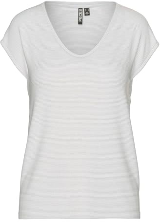 PIECES Billo Lurex Streifen Kurzarm-T-Shirt 2XL