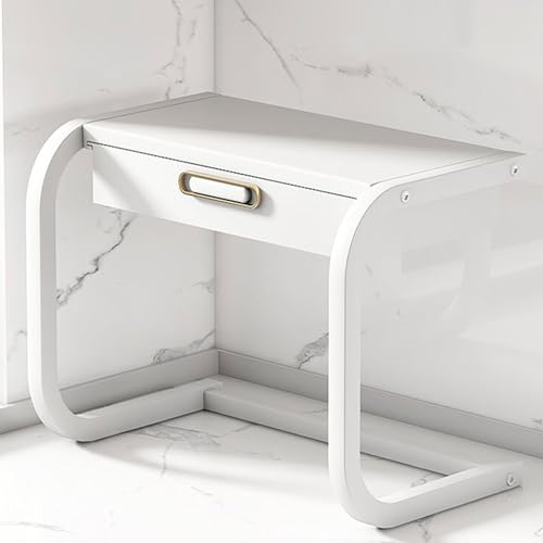 Dxcaicc Support de Four à Micro-Ondes avec tiroir, Support de Grille-Pain de Cuisine pour Comptoir, Rangement de Vaisselle d'ustensiles de Cuisine à 2 Niveaux,Blanc