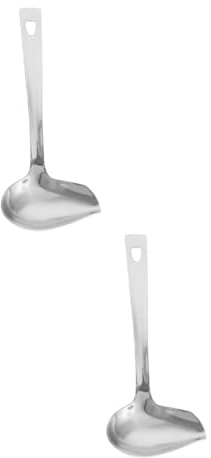 Ciieeo 2pcs Grease Spoon Chef Spoons Home Tools Household Oil Pouring Scoop Kitchen Cookware Mint Sauce Spoon Soup Ladle Spoon Mini Food Stainless Steel Kitchen Utensils Thicken