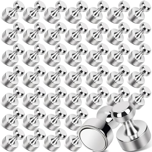 45 Stück Neodym Magnete Extra Stark, Silber, Dekorativ für Magnettafel, Whiteboard, Kühlschrank, Büro-, Karten- und Küchendekoration
