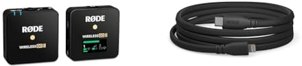 RØDE Wireless GO II Single Channel Wireless Microphone System + SC19 USB-C to Lighting Cable (1.5m - iOS Compatible) for Filmmaking, Interviews and Content Creation