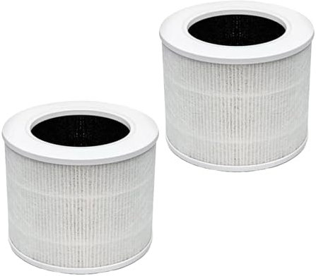 Replacement Filter for LEVOIT Core Mini | Core Mini-RF 3-in-1 HEPA Activated Carbon Filter Compatible with LEVOIT Core Mini Air Purifier - Pack of 2, White