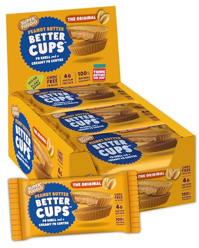 SUPERFOODIO Peanut Butter BETTER CUPS | 30g x 15 The Original packs | Choc free, PB Bliss | All-Natural Ingredients | Protein | No Refined Sugar | Vegan (30g x 15 Packs)