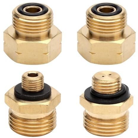 Gasflaschen Adapter 4 Teiliges Gasflaschen Adapter Set Europa Gas Adapter Aus Messing für Anschluss von Druckreglern An AusläNdischen Gasflaschen