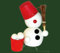 Ratags Schneemann-Molli mit Eimer und Besen