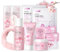 Shefave Sakura Beauty Geschenksets, Gesichtsreinigung Skincare Set mit Makeup Entferner, Reiniger, Creme, Schlammmaske, Schlafmaske, Maske, Haargummi, Teenager Mädchen Geschenke, 8-tlg