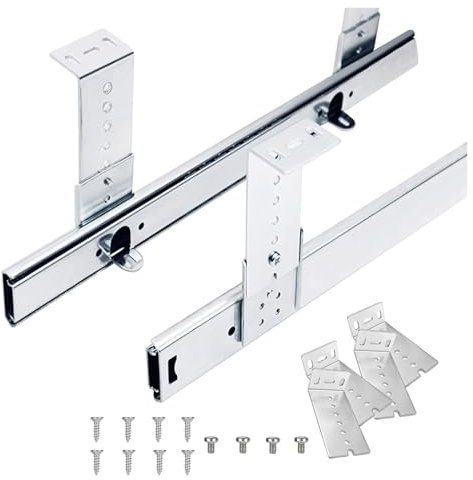 Drawer SlidesDrawer Slides Runner Keyboard Tray Runners Adjustable Under Desk - 1-Pair Support 50kg, for Underdesk Sliding Shelf/Cabinet Furniture Guide Rail(350mm(14 inch))