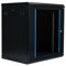 Koscom Connect Netzwerkschrank 12 HE I Serverschrank 19 Zoll I Wandmontage I 450 mm Tiefe I 600 x 450 x 636 mm I voll montiert I abschließbare Glastür I Traglast 100 kg (Schwarz - 45cm, 12HE)