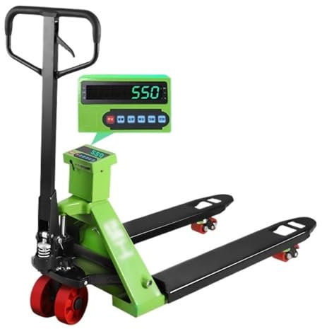 transpalettes Chariot élévateur de pesage hydraulique 2000kg, transpalette manuel, transporteur de marchandises avec échelle de poids d'impression chariot pour entrepôt(69cm)