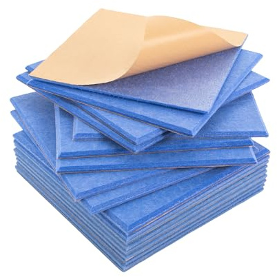 18 Stück Akustikpaneele, 9mm Dicke Akustikschaumstoff Schallabsorber 30cm x 30cm Akustikschaumplatten Schallschutz für Studio, Büro, Wand (Blau)