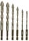 Masonry Drill Bits for Concrete, 6Pcs Concrete Drill Bit, Four-Flute Sawtooth Eccentric Tile Bits Industrial-Grade Metal Tips for/Glass/Brick/Cement, Bit Set