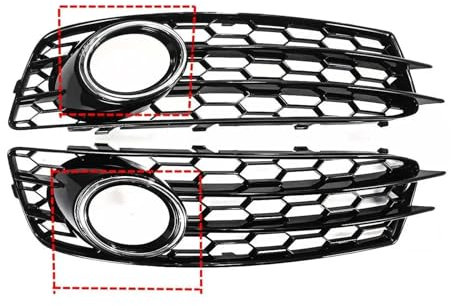 A3 8P Coppia Paraurti Anteriore Fendinebbia Griglia Griglia Compatibile for Audi A3 8P S-Line 2009-2012 Paraurti Anteriore Fendinebbia Surround Griglia di Protezione(Silver)